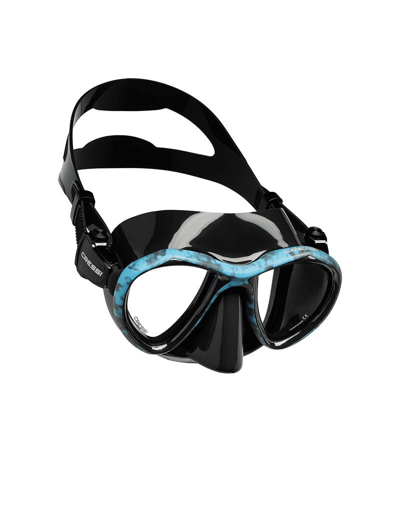 Cressi Nano Black Mask, Two Lens (Mirrored)