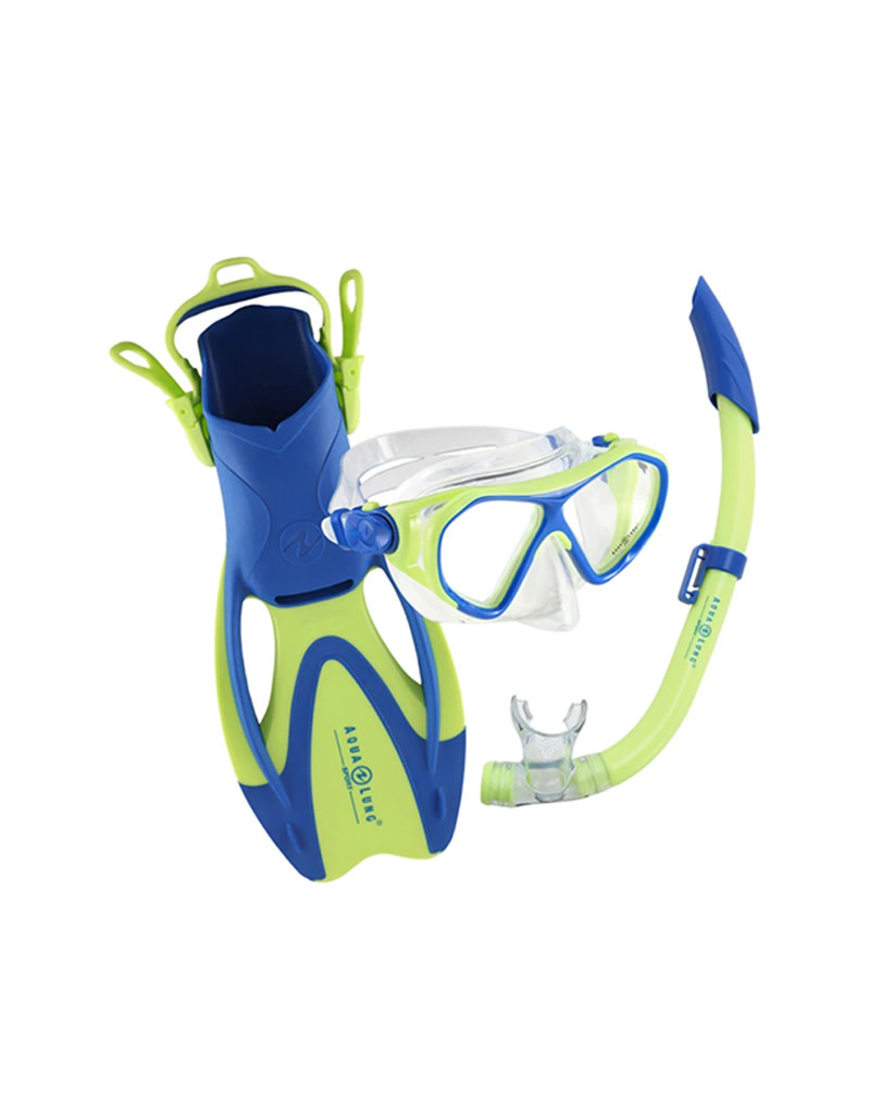 Junior Snorkeling Scuba Diving Mask DRY Snorkel Fins Set for kids