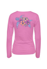 Saltlife LLC Saltlife Tropical Turtle V-Neck LS Womens Tee