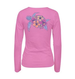 Saltlife LLC Saltlife Tropical Turtle V-Neck LS Womens Tee