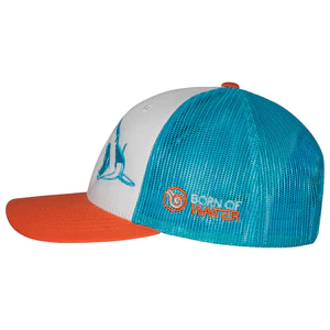 Born of Water Born of Water Mako Trucker Hat - White/Blue/Orange