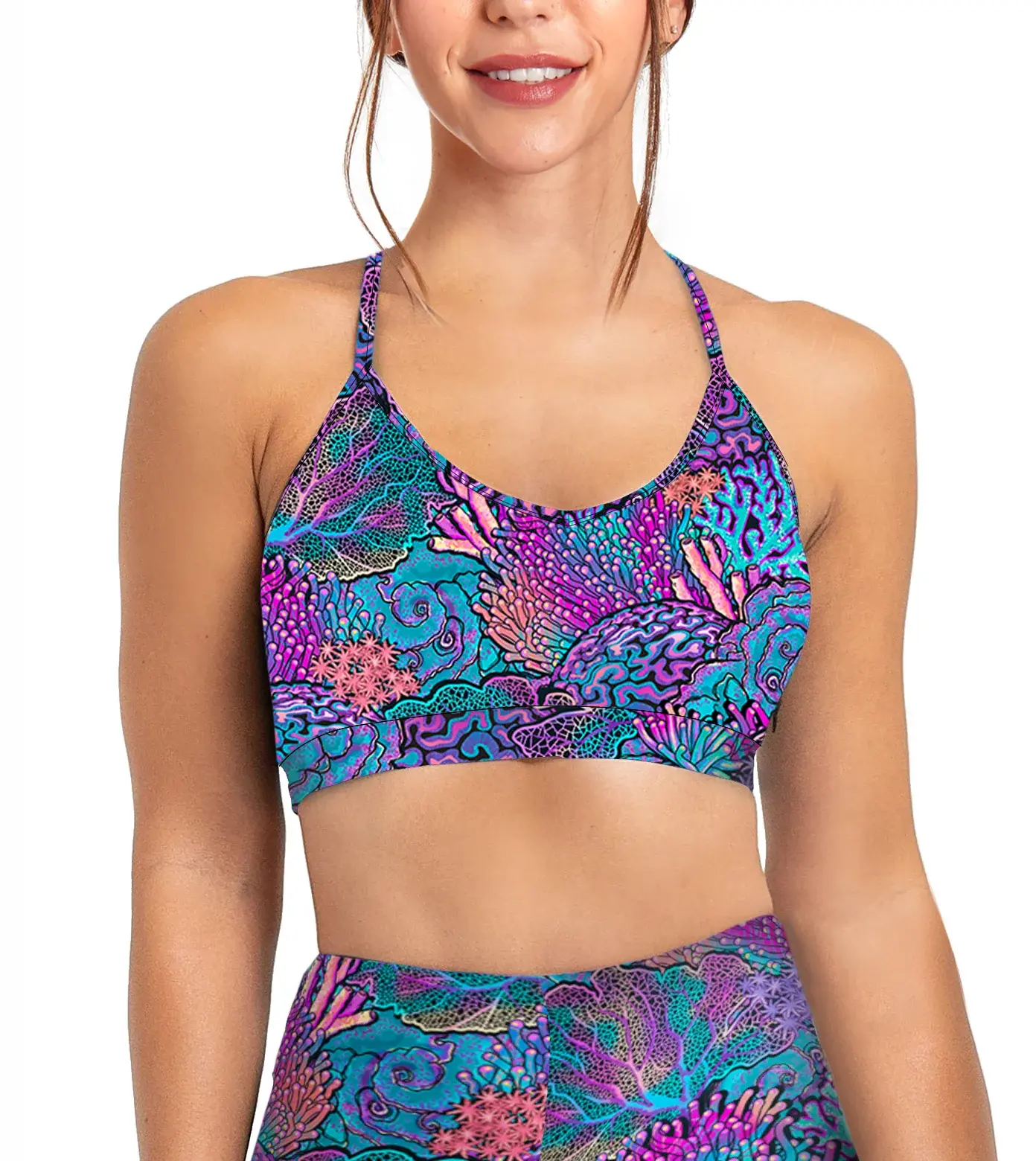 Koral Sports Bra Medium Tank Top Womens Leah Infinity Rose Orchid Gym Work  Out - $32 - From Alexis