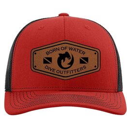 Born of Water Born of Water Dive Outfitters Hammerhead Shark Leather Patch Hat