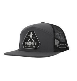 RedRum International Red Rum Spearfishing Mesh Snapback Hat Charcoal Gray & Black