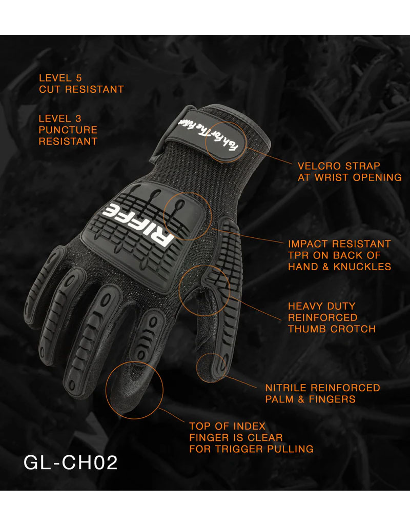 Riffe Riffe Holdfast Cut-Resistant Gloves w/ Velcro Strap