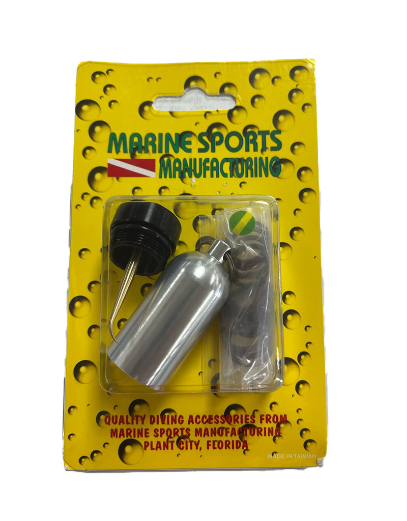 Marine Sports Mfg. Marine Sports Key Chain Mini Tank  Silver W/ Orings-NITROX