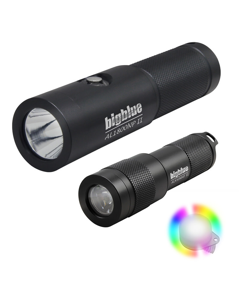 Bigblue Dive Lights BigBlue Combo Pack: AL1800NP-II + AL450NT-II + Eight Color Easy Clip