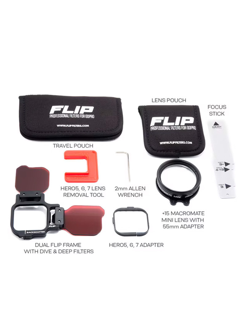 Backscatter Backscatter FLIP13 Pro Package with DIVE & DEEP Filters & +15 MacroMate Mini Lens for GoPro HERO
