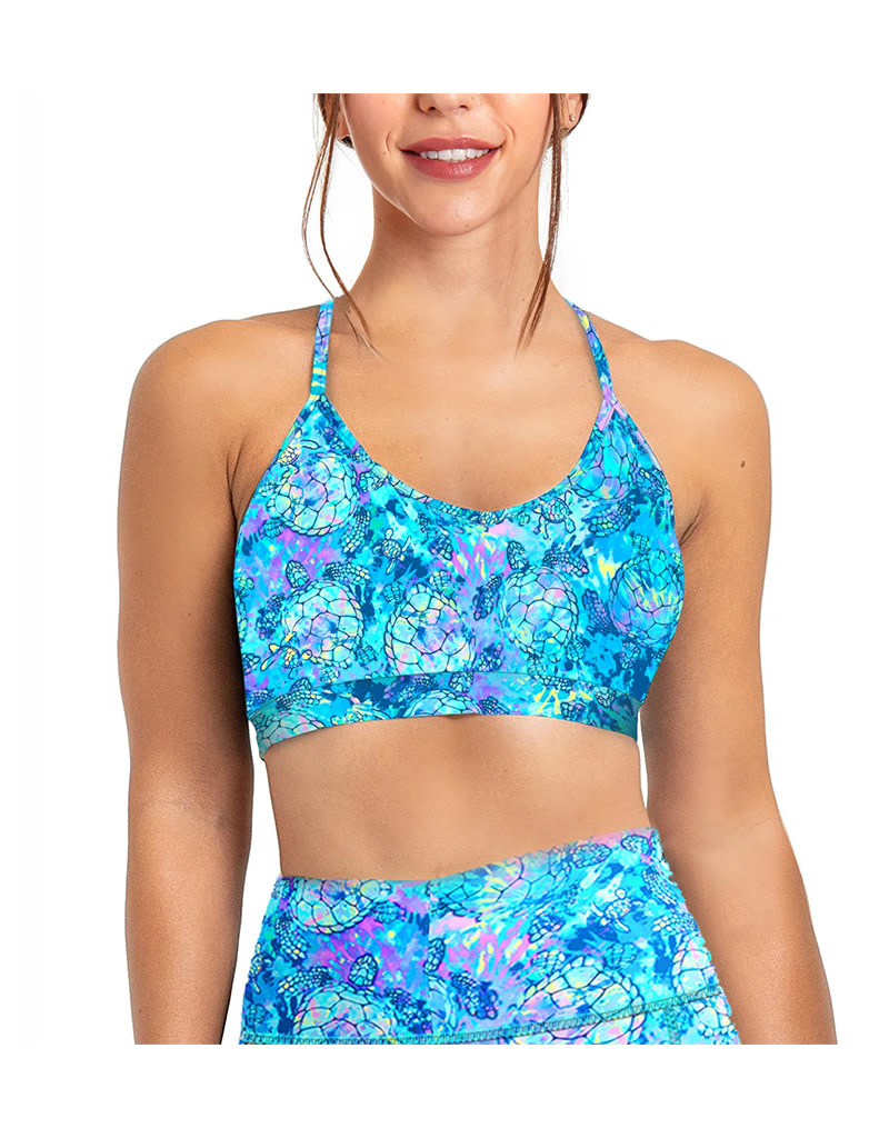 Spacefish Army Spacefish Army Eco-friendly Turtle Tie Dye Bikini Sports Bra  Hybrid