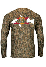 3rd ReefLine Mossy Oak Bottomland camo Performance Shirt with Florida Flag Diver Design