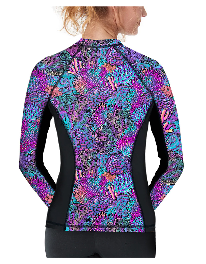 Spacefish Army Spacefish Army Full Zip Up Coral Kaleidoscope Rashguard