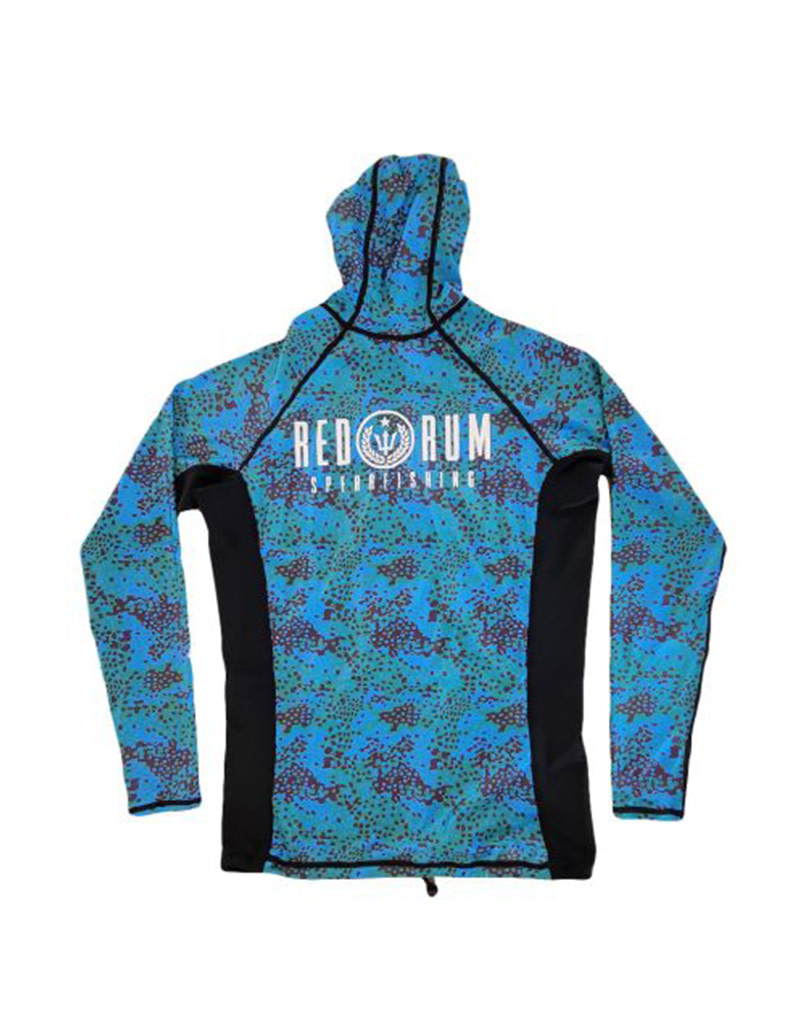 RedRum International Red Rum Spearfishing Rashguard AquaFleck Camo Blue