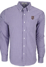 Vantage Vantage Men's Easy-Care Gingham Check Shirt with shield #1107