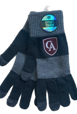 LogoFit Logofit Adult Trixie Knit Striped Texting Glove Black/Charcoal