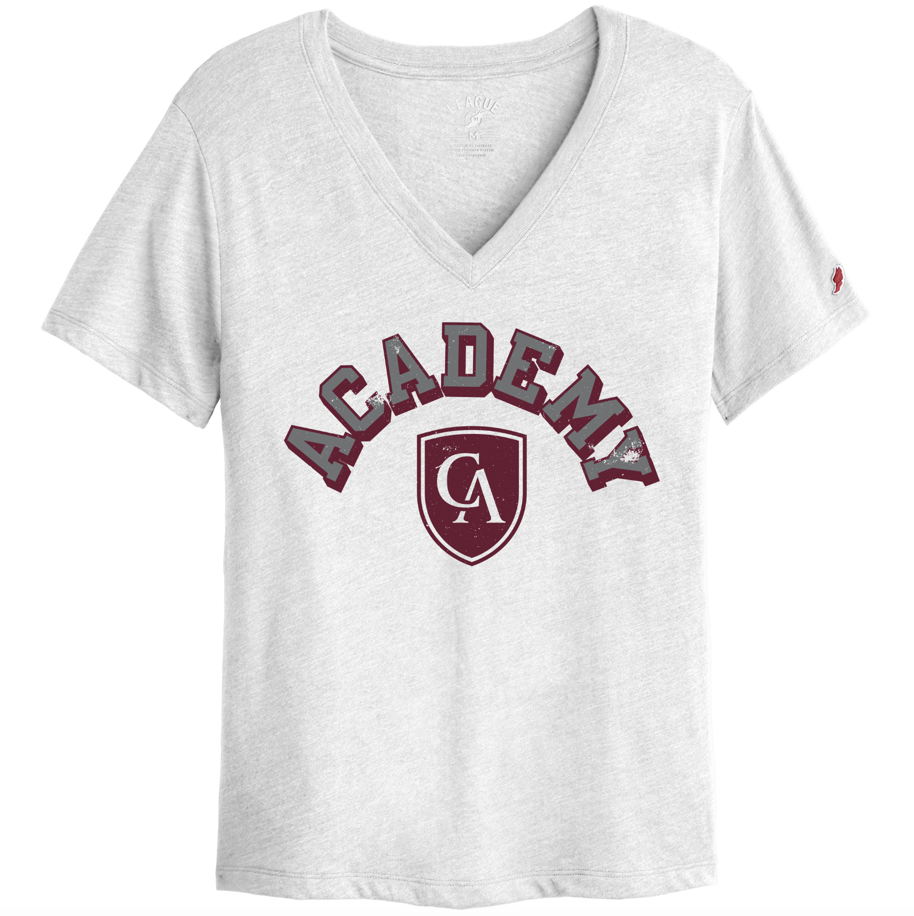 League Ladies Academy Boyfriend V Tee - Heather White