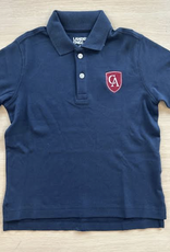 Lands End Youth Lands End Interlock Short Sleeve Polo with Shield