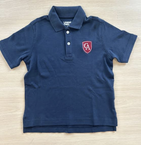 Lands End Youth Lands End Interlock Short Sleeve Polo with Shield
