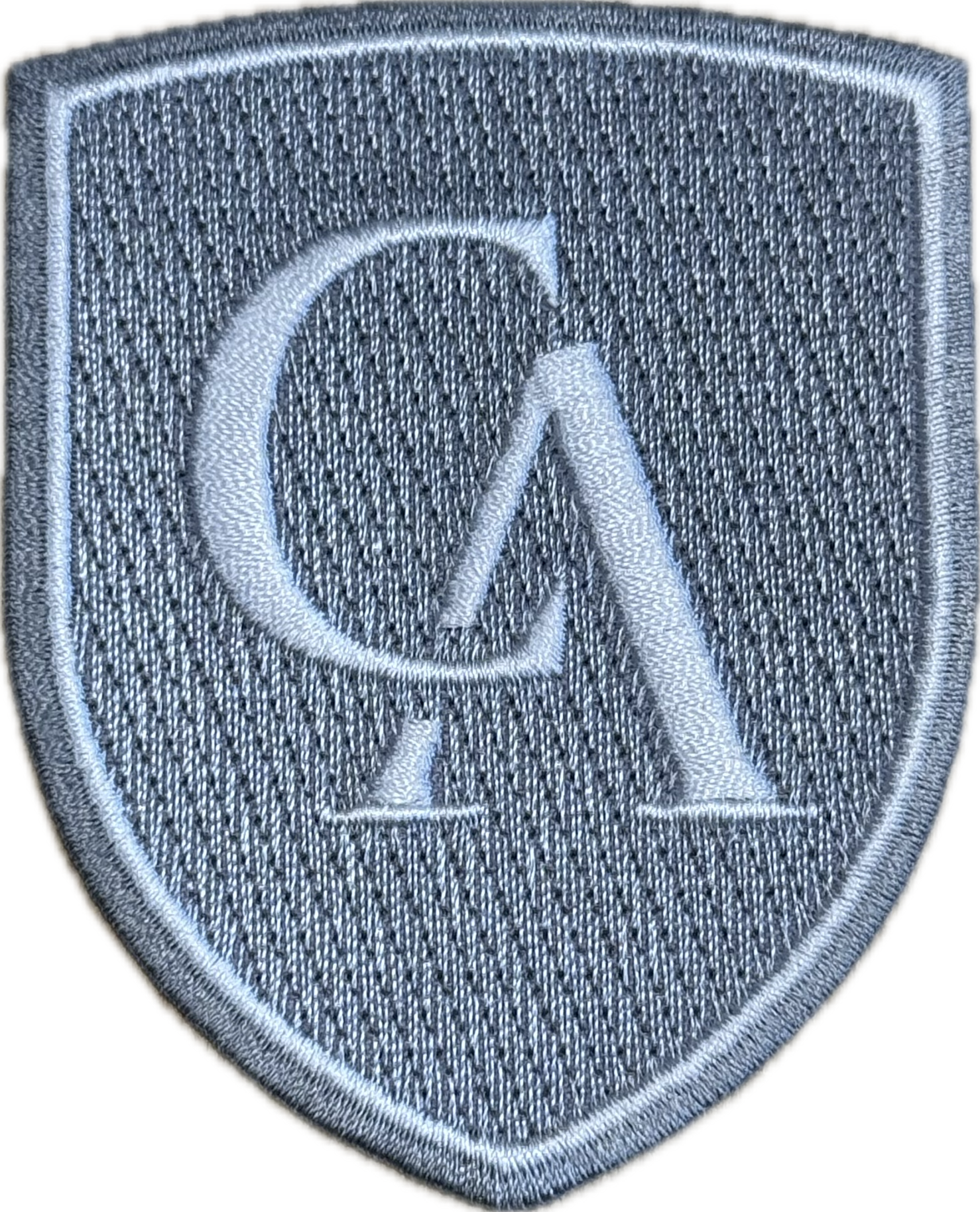 Varsity Line CA Shield Embroidered Patch - 3" Grey