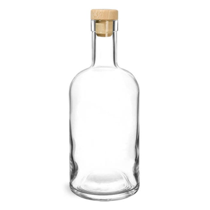 Download Clear Glass Bar Bottle W Wood Cap Cork 375ml The Boston Shaker