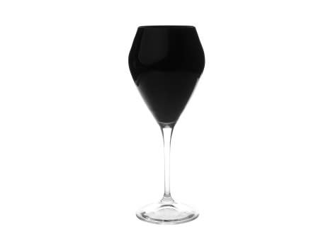 Black goblet with clear stem s/6
