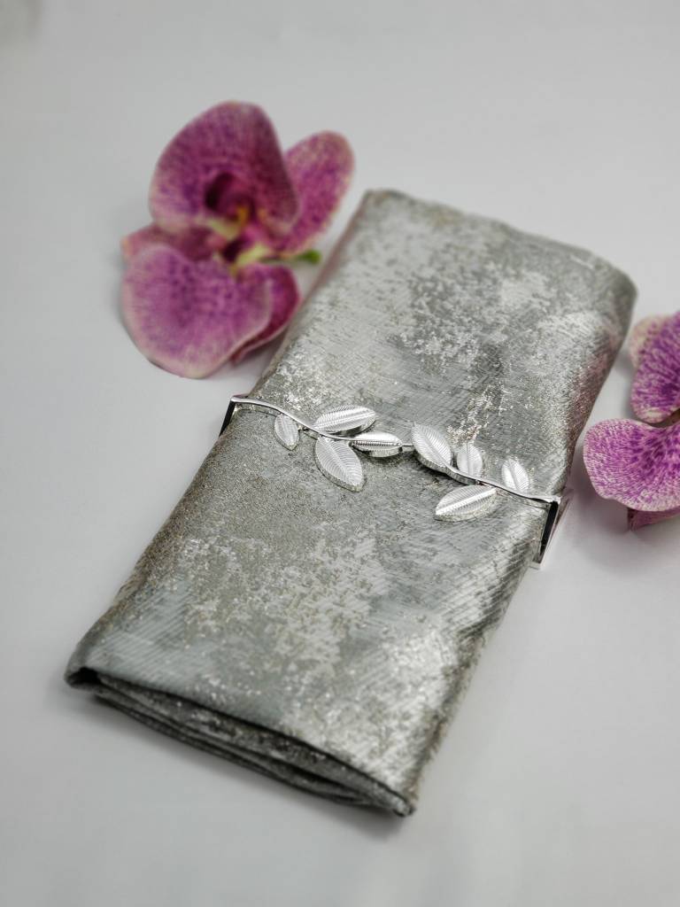 Silver Leaf Napkin Wrap Timeless Table