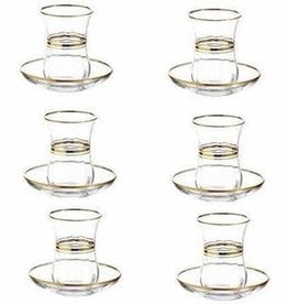 Lav gold glass seder cups s/6