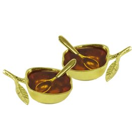 Apple honey Dish Gold set of 2