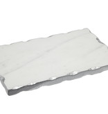 White Marble 9x6 Board w Silver Edge