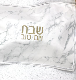 Waterdale Collection Leather Challah Cover- Marble & Gold