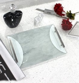 Waterdale Collection Lucite Silver/Marble Challah Board