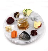 Waterdale Collection U Collection Lucite Marble Simanim Plate w Honey Jar