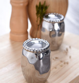 Beaded Ceramic Silver Salt & Pepper Shaker