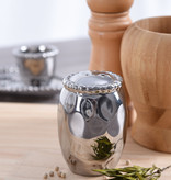 Beaded Ceramic Silver Salt & Pepper Shaker