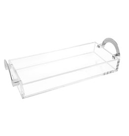 Waterdale Collection LUX Lucite Bread Tray with Silver Handles