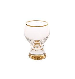 Shot Glasses with gold stem and rim s/6