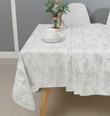 TC1403- Mosaic White Silver Print 70 x 120 Tablecloth
