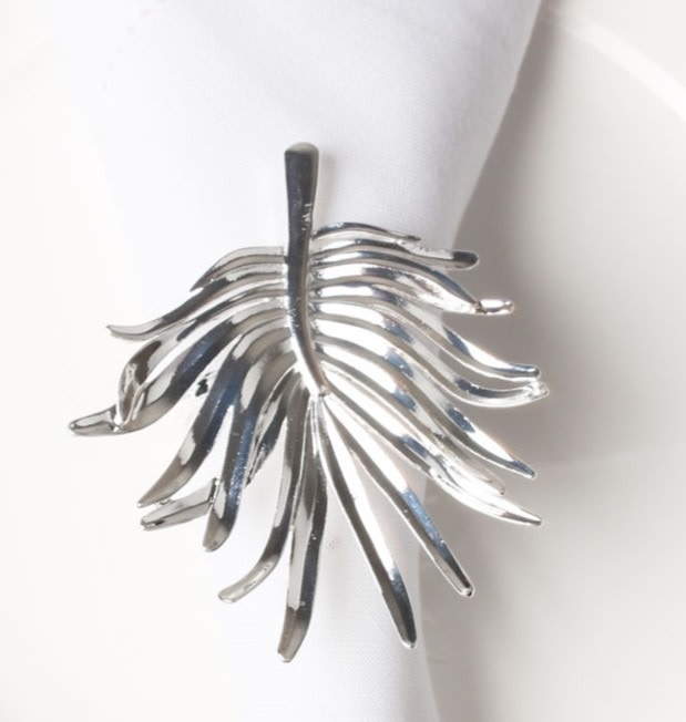 Silver Leaf Napkin Ring Timeless Table