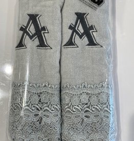2 Charcoal Towels with Algerian Letter A