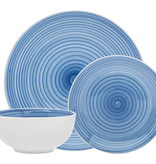 Spiral Blue Porcelain 12 pc Dinnerware set