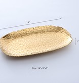 Large Rectangle Ceramic Tray Gold