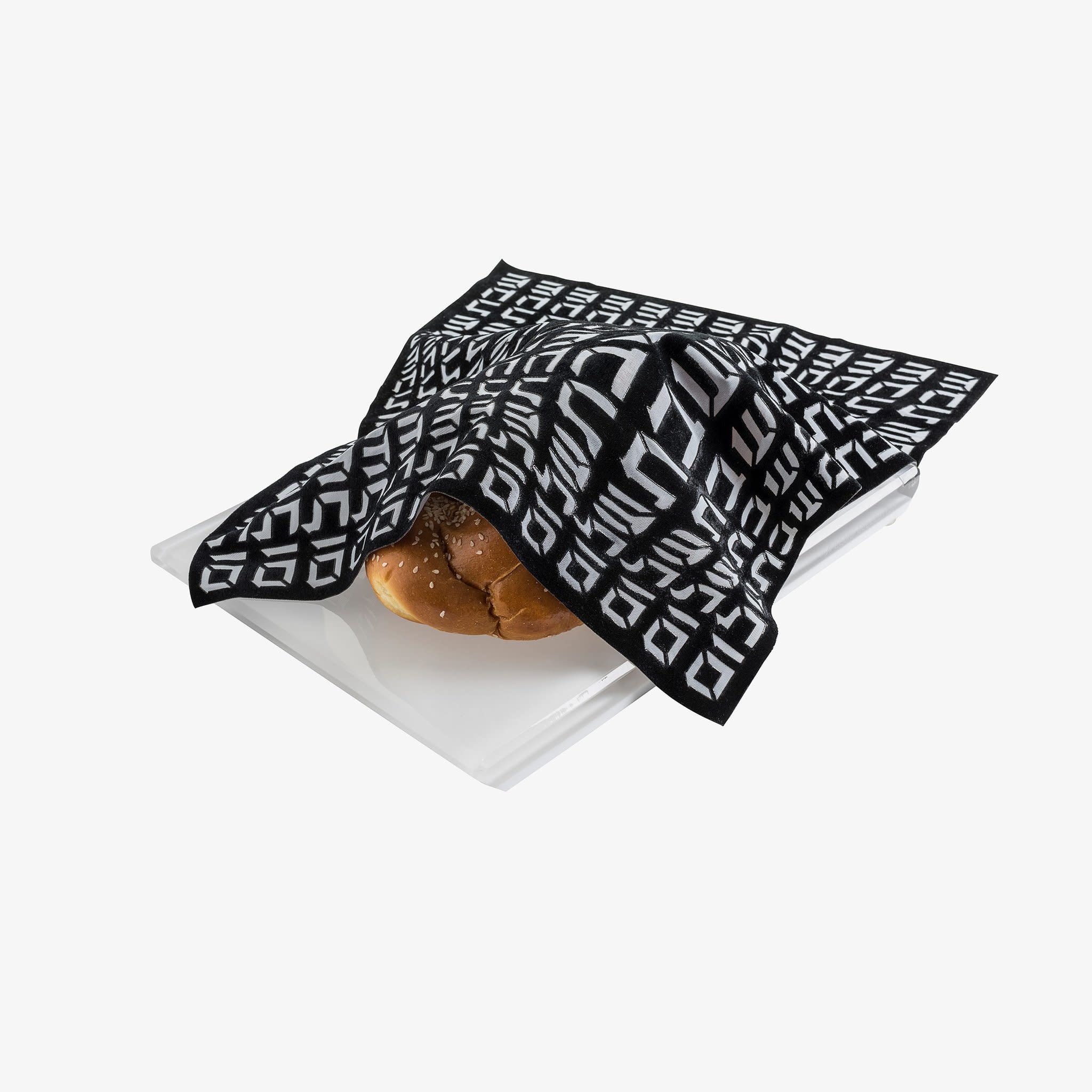 Apeloig Collection Challah Cover Hebrew Type Black