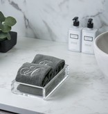 2 Dark Gray Towels with Silver Letter C