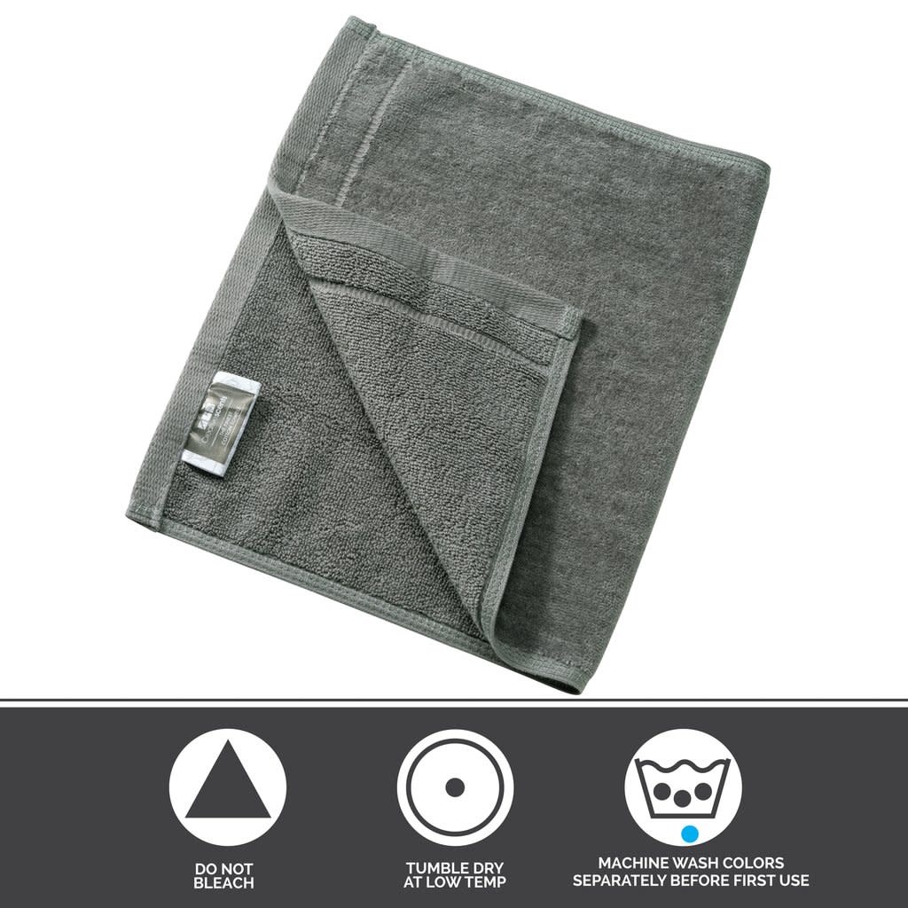 2 Dark Gray Towels with Silver Letter M