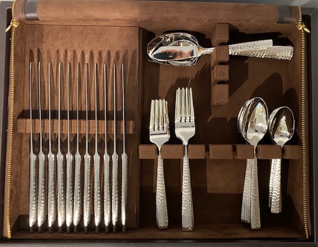 Brown Leather Flatware Chest