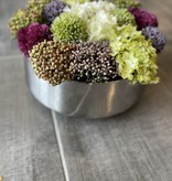 Floral Arrangement in LG Silver Round Planter