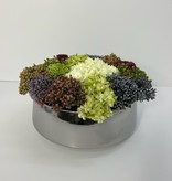 Floral Arrangement in LG Silver Round Planter