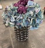 Grey Bubbly Vase with Blue Hydrangeas