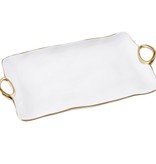 Handle White & Gold Large Platter