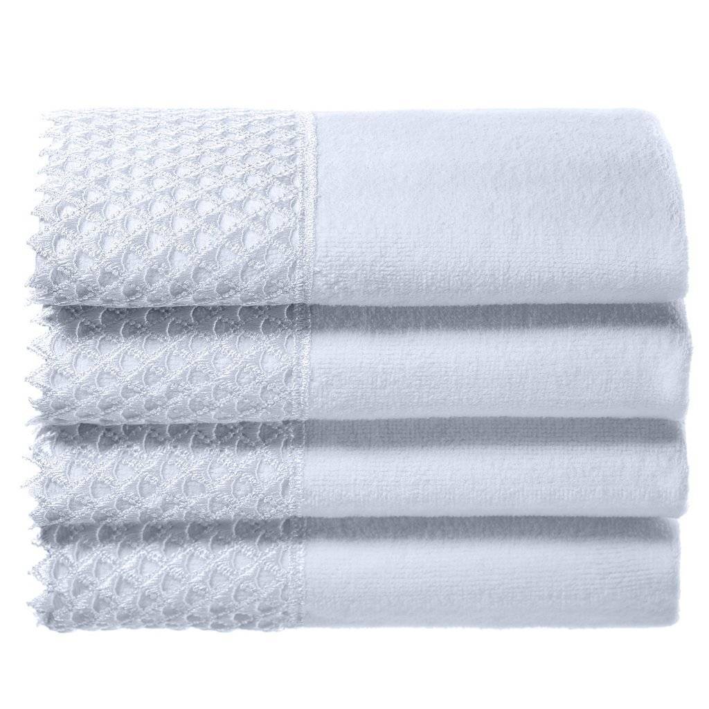 White Embelished Towel Set
