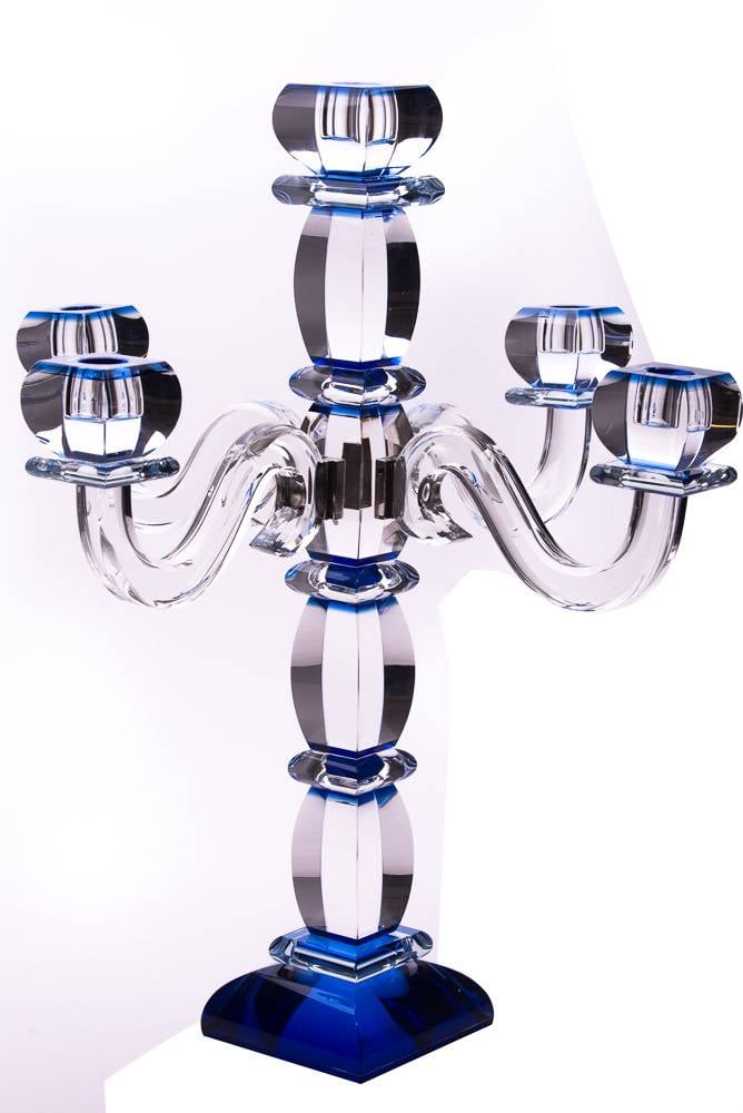Candelabra Blue Crystal SS 5 Branches